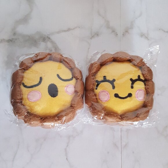 Bundle of 2 Egg Tart Plush Toys Collectible Accessories Bookshelf Decor - Picture 6 of 7